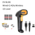 EVAWGIB EV-W2503 Handheld Wirelress Barcode Scanner AND EV-1203 Bluetooth 1D/2D QR Bar Code Reader PDF417 for IOS Android IPAD