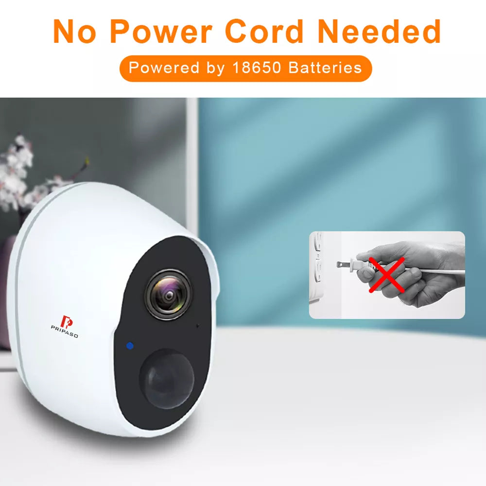 Outdoor Wifi CCTV Camera 1080P Low Power Rechargeable Battery Cam PIR Motion Detect Wireless Security IP Survilliance Camera