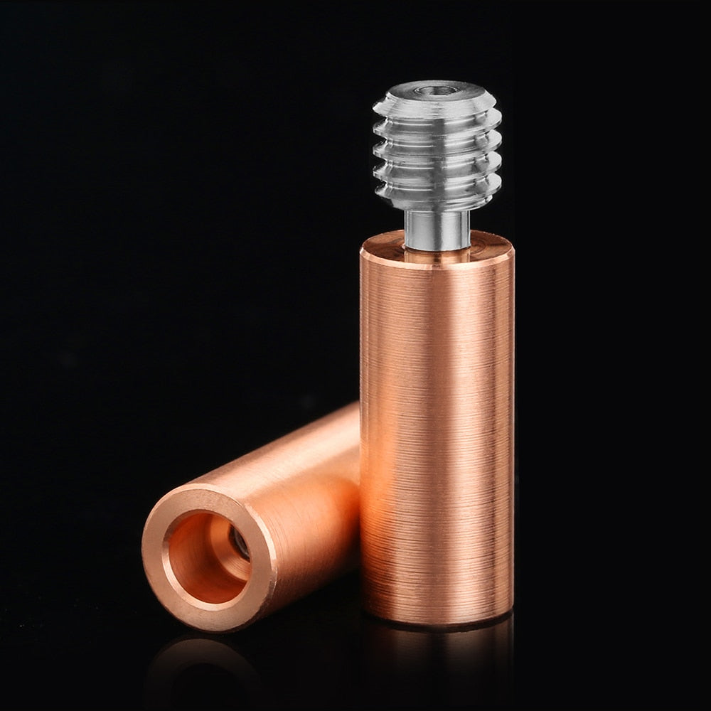 3DSWAY 3D Printer Parts Titanium Alloy Bimetal Heatbreak Red Copper Smooth Throat M6 Thread V6 Hotend Heater Block Nozzle 1.75MM