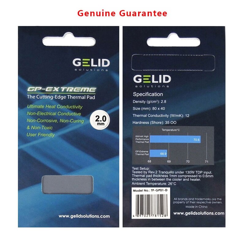 GELID GP-EXTREME Thermal Pad CPU/GPU Graphics Card Motherboard high-performance Pad Heat Dissipation Silicone Pad Multi-Size 12W