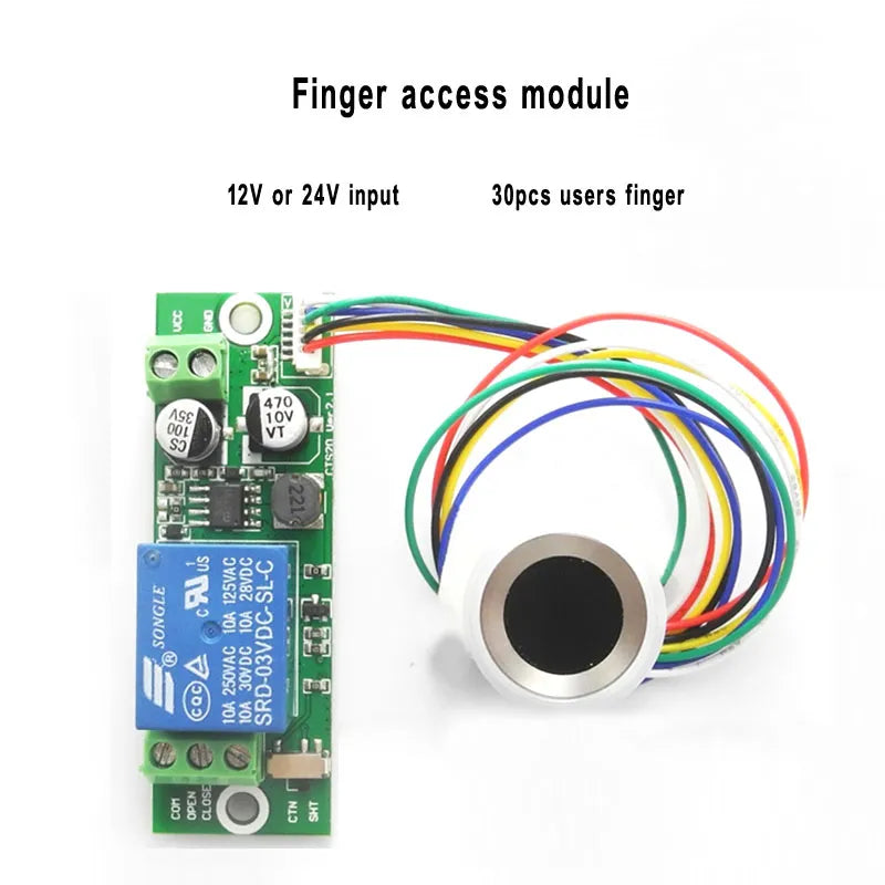Embedded finger reader & access control board Capacitive Fingerprint Access Control 30pcs finger used to intercom / lift manage