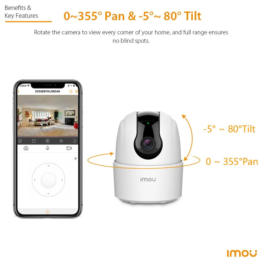 IMOU Ranger 2C 4MP Home Wifi 360 Camera Human Detection Night Vision Baby Security Surveillance Wireless ip Camera