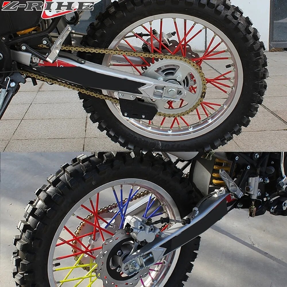 72Pcs Motorcycle Wheel Spoked Protector Wraps Rims Skin Trim Covers Pipe For Motocross Bicycle Bike Cool Accessories 11 Colors