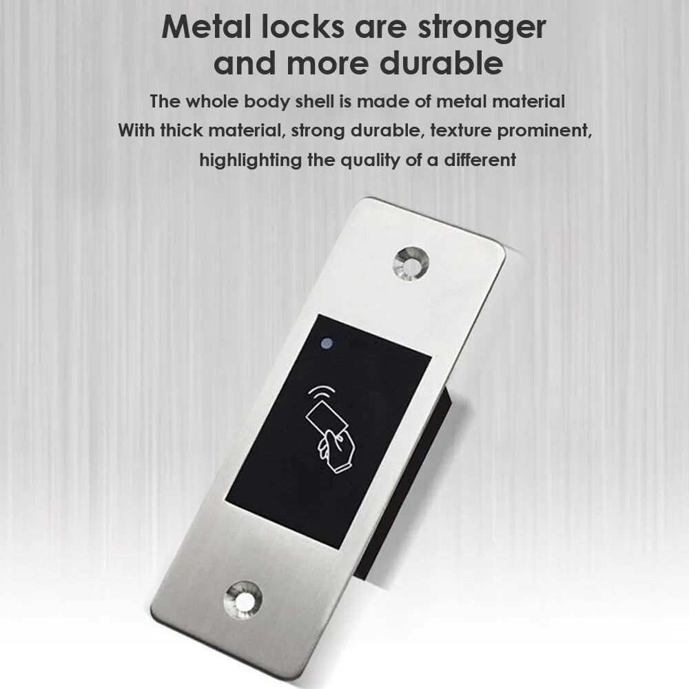 12V DC RFID Reader Keyless Door Opener Metal  Access Control Keypad 800 Users Mini  IP66 Waterproof Embedded Fingerprint Reader