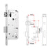 304 Stainless steel  door lock body  85x40 8545 5085 85x60 for Smart fingerprint hanlde lock Special size lift the handl to lock