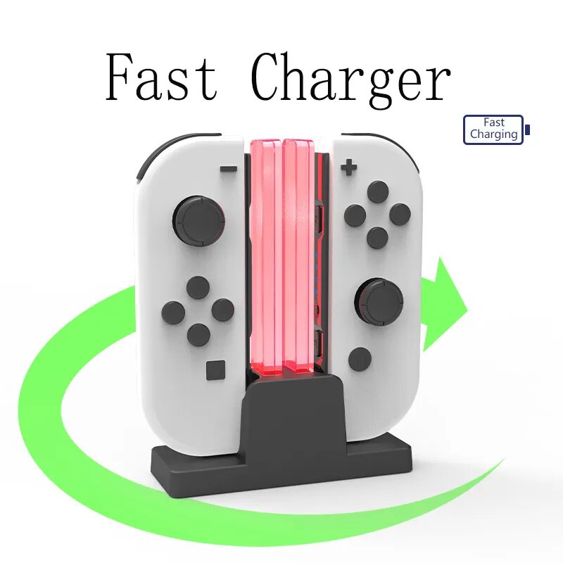 For Nintend Joy-con Controller Dual Charger Joystick Charger Stand Holder LED for Nintendo Switch OLED NS Joycon Accessories