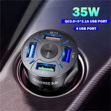 4 Ports USB Car Charge 48W Quick 7A Mini Fast Charging For iPhone 11 Xiaomi Huawei Mobile Phone Charger Adapter in Car