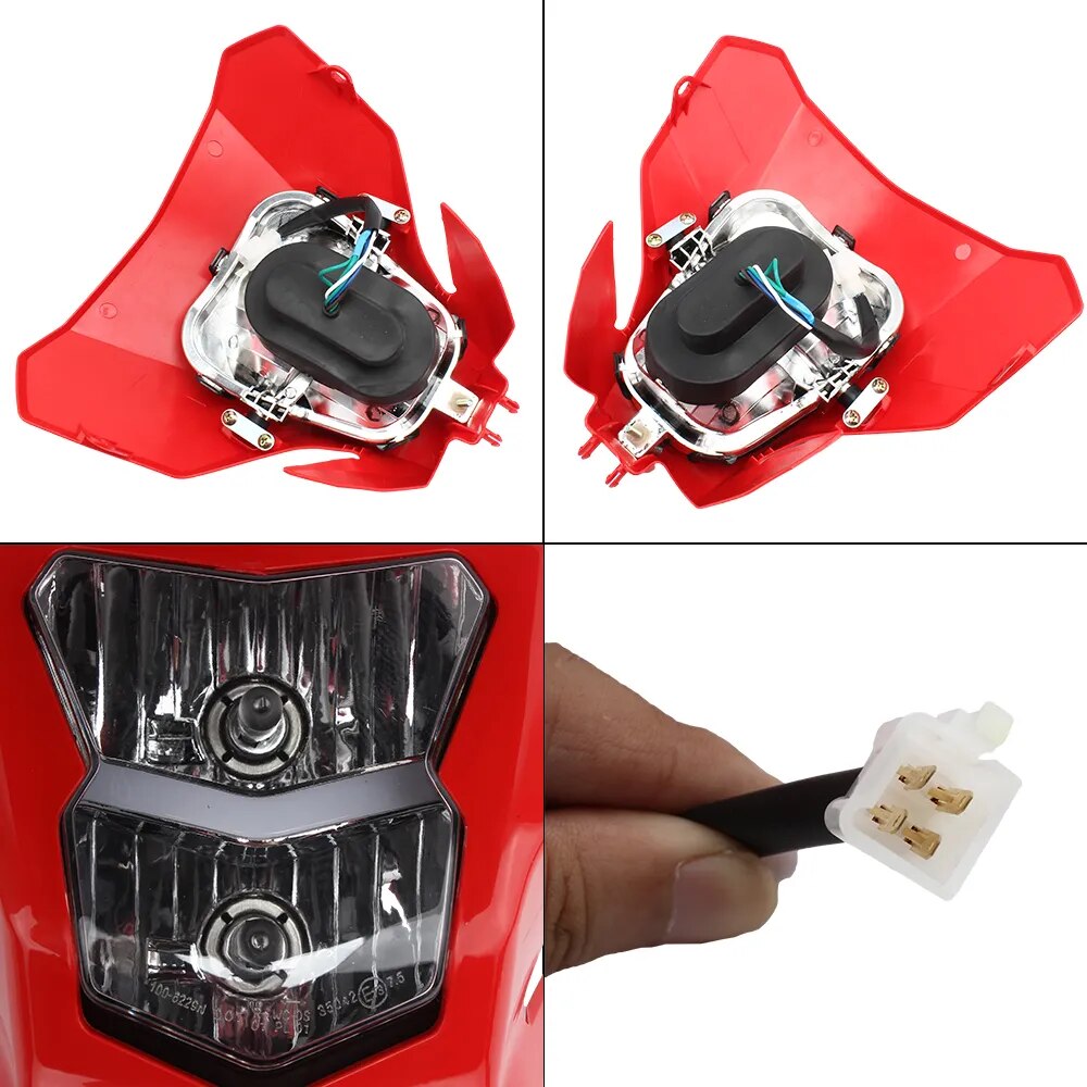 Motorcycle Headlight Plate Motocross Enduro Accessories Fairing for Honda CRF 450 2019 2020 Halogen Lamp Dirt Bike Headlamp Moto