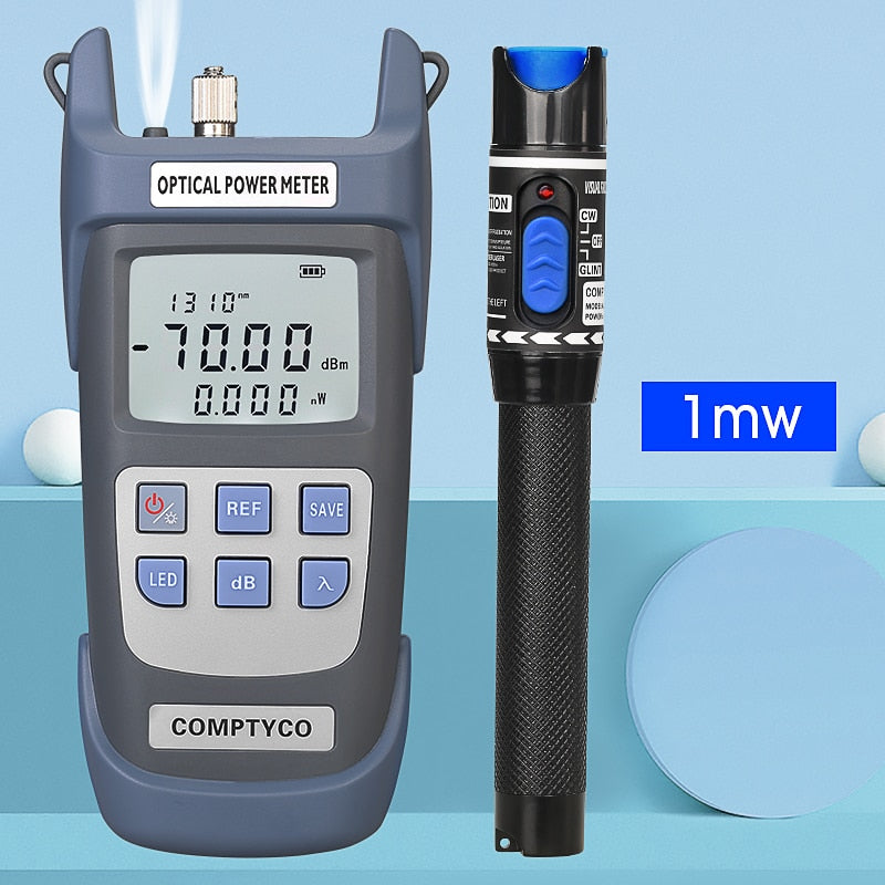 FTTH Fiber Optic Cable Tester Tool Kit (Optional) Optical Power Meter(OPM -70 ~+10dBm)&Visual Fault Locator(30/1/10/20/50mw VFL)
