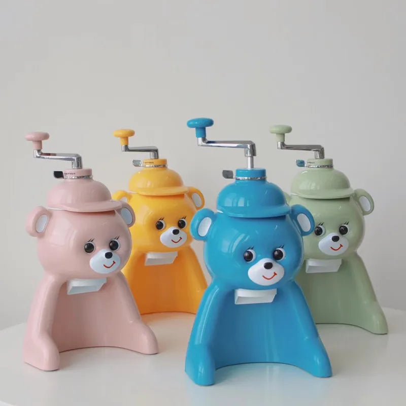 Bear Ice Shaver Manual Shake Ice Crusher Children's Household Ice Crushing Smoothie Cartoon Continuous Ice Machine