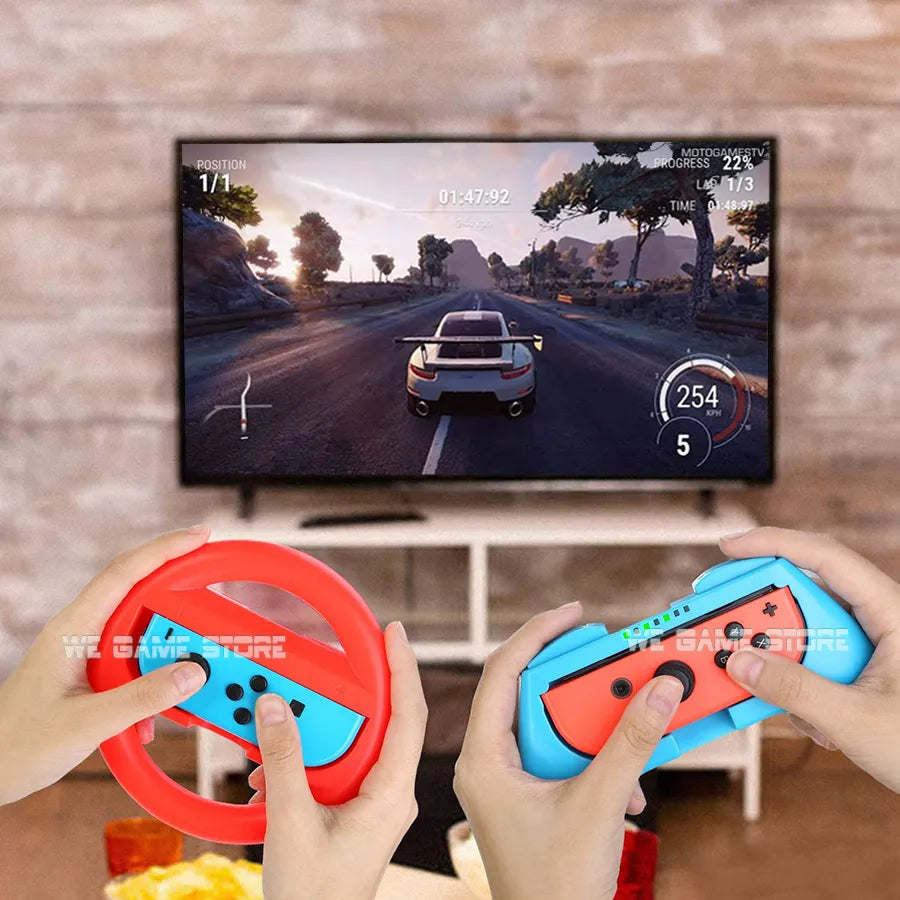 NintendoSwitch Accessories Racing Steering Wheel Nintend Switch Handle Grips Nitendo Joycon Cap for Nintendo Switch OLED Gamepad