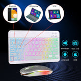 10inch Backlit For iPad Keyboard and Mouse Backlight Bluetooth Keyboard For IOS Android Windows Wireless Keyboard and Mouse
