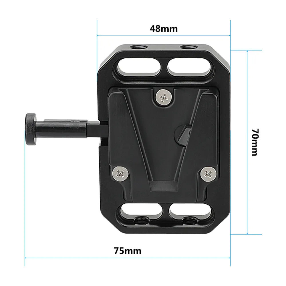 CAMVATE Mini V Lock Mount Female Adapter Quick Release With 1/4"-20 Mounting Slots For DSLR Camera Battery Mounting/ Disassemble