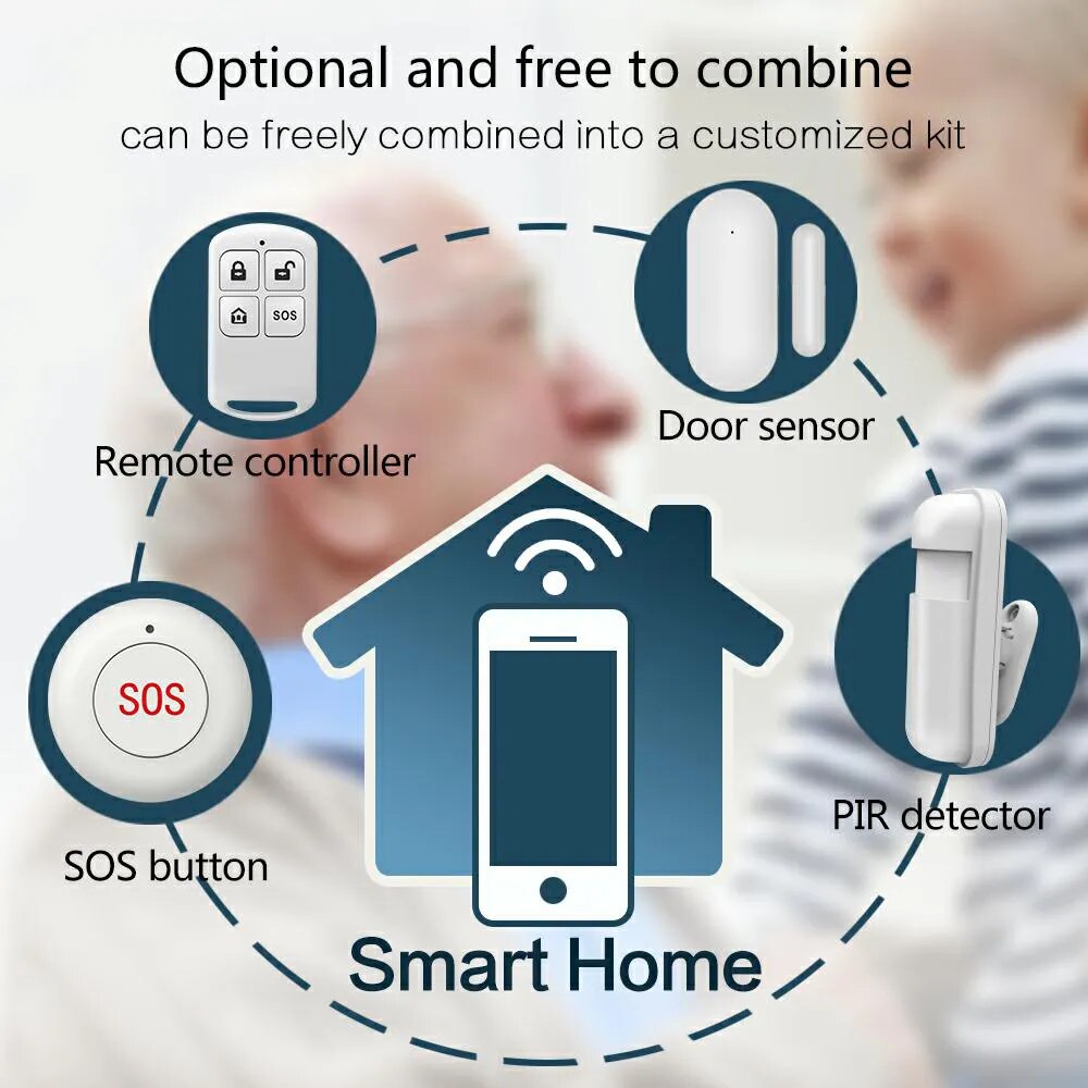 PGST PW150 Tuya WIFI Home Alarm System Wireless Security Burglar Smart Home APP Control with PIR Motion Sensor