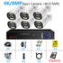 4K 8MP POE IP Security Camera System NVR Kit Face Detection Two Way Audio Metal Bullet With RJ45 Cable Street Video Surveillance