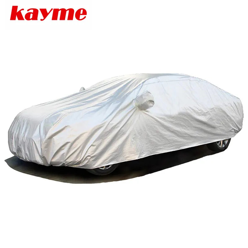 Kayme Full Car Covers Dustproof Outdoor Indoor UV Snow Resistant Sun Protection polyester Cover universal Fit Sedan Hathcback