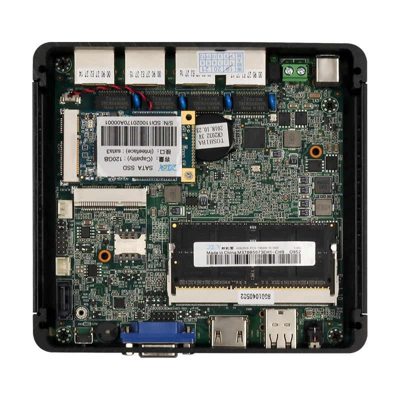 XCY Firewall Appliance Mini PC Intel Celeron J4125 Quad-Cores 4x LAN 2.5G i225V Network Card Soft Router Pfsense OPNsense