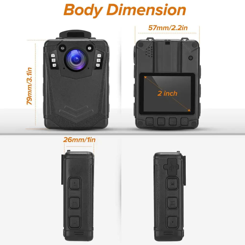 BOBLOV Body Camera IP65 Waterproof Body Camera Bulit in 64G Memory 8Hours Recording Security Pocket Kamara DVR Video Recorder