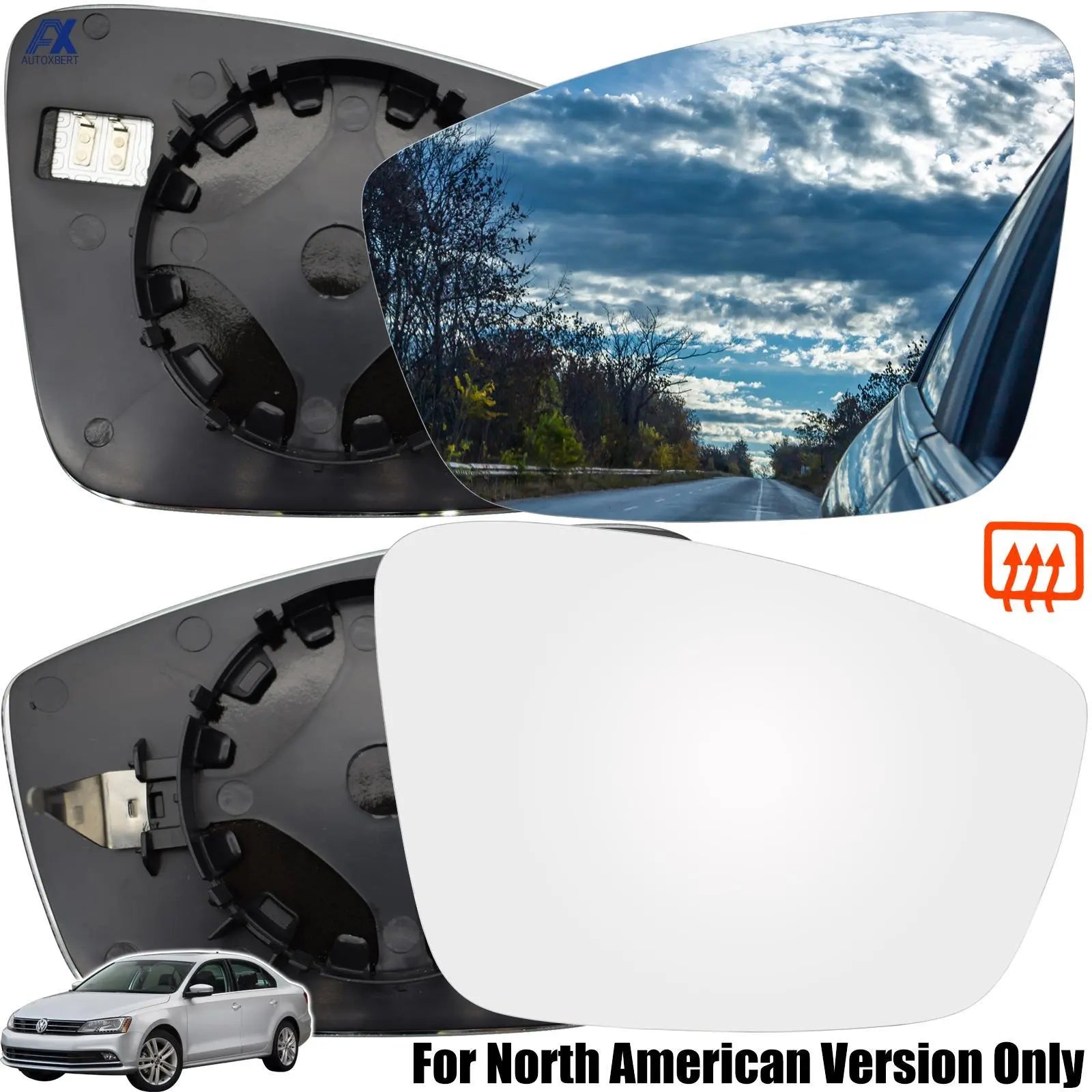 For VW Jetta Mk6 2011 - 2018 Passat B7 2012 - 2015 Beetle 2012 - 2016 Left Right Door Side Wing Mirror Glass Heated Convex Plate