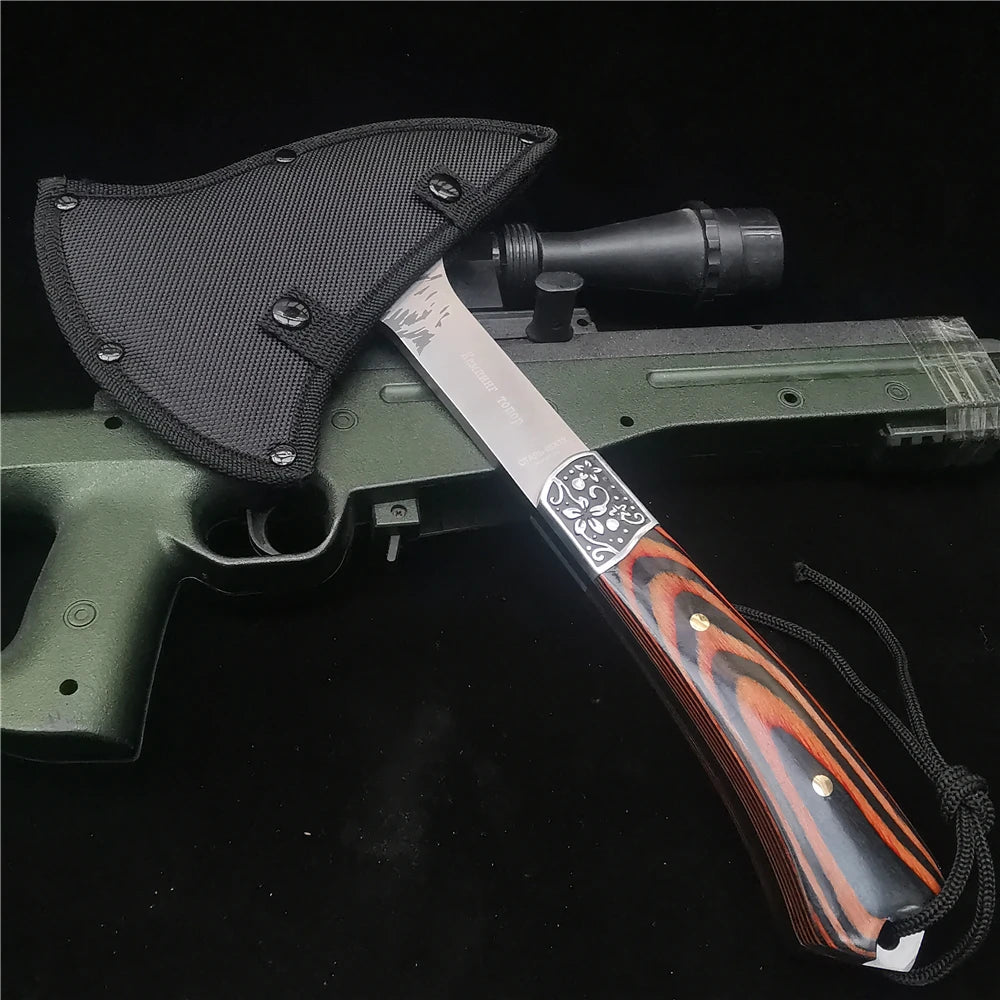 Axe, Outdoor Survival Battle Axe, Hunting Knife, Bone Chopper, Fire Hand Tool Tomahawk Hatchets and Axes 330MM