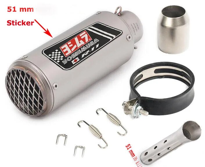 51mm/60mm Motorcycle exhaust pipe with DB killer Motor Exhaust Pipe Muffler Carbon Fiber GP-project for most Scooter s1000rr R65
