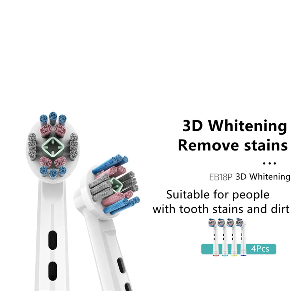 Electric Toothbrush Replacement Brush Heads For Braun Oral B 3D Whitening Toothbrush Heads Nozzles 4/8pcs Brush Head for Oralb