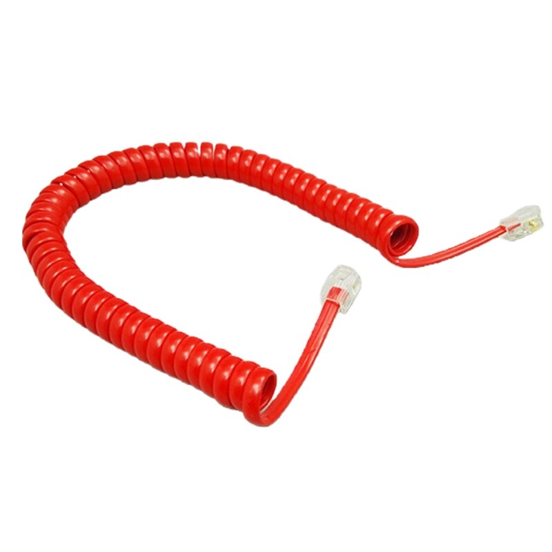 RJ9 Coiled Telephone Wire 6FT Curved Telephone Landline Phone Handset Handle Line Cable 4P4C 6Ft/1.85m