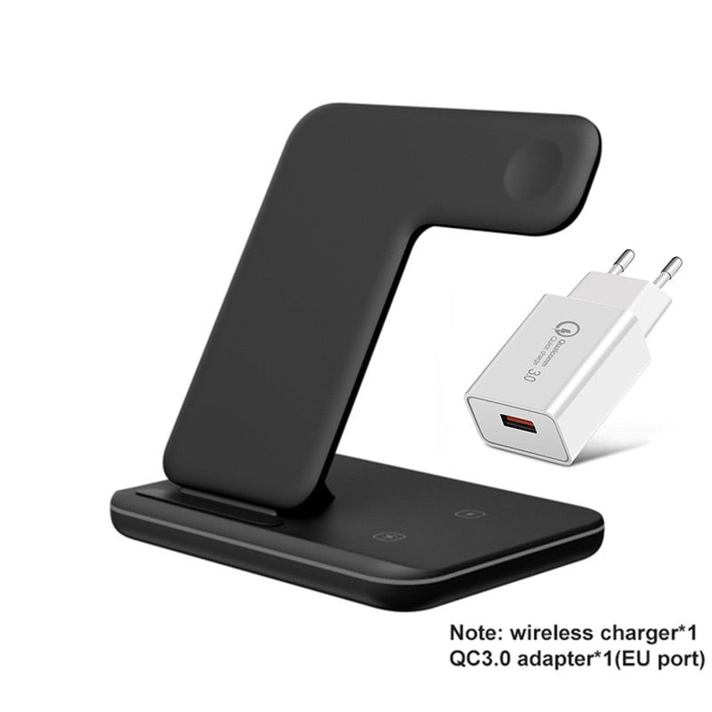 3 in 1 Wireless Charger Stand 15W Qi Fast Charging Dock Station for Apple Watch iWatch S8 AirPods Pro For iPhone 14 13 12 XS XR