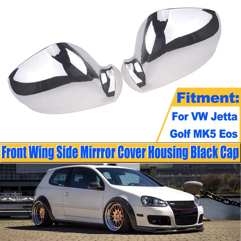 Chrome Rearview Mirror Cap, Wing Side Mirror Cover Housing ForVW Golf Rabbit Jetta MK5 06-09, Passat 2003-2005,Car Accessories
