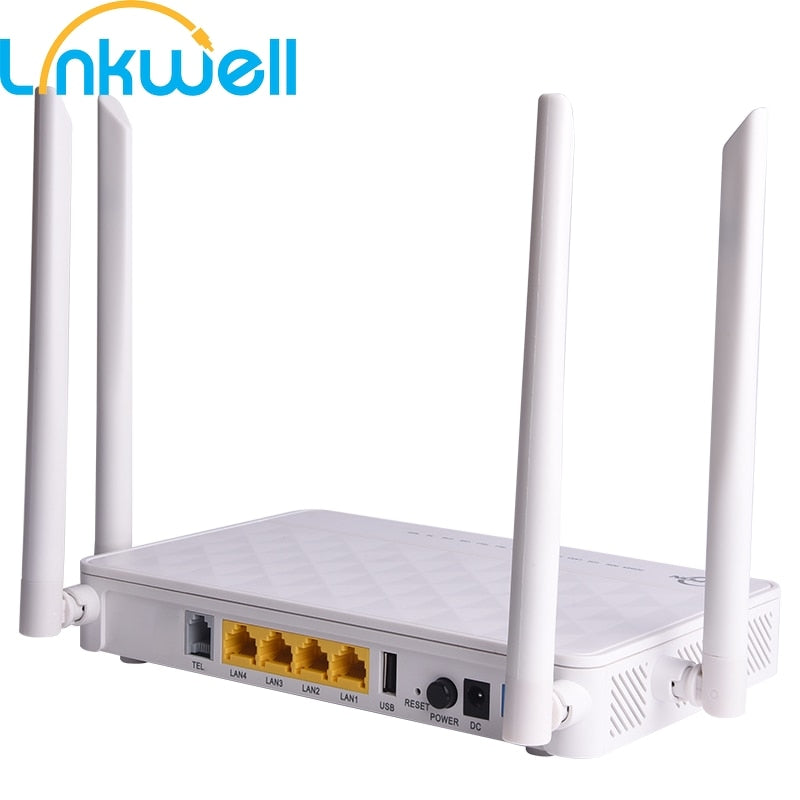 Optical Network Unit 4G/5G ONU ONT EPON GPON 4GE+1VOICE+2.4G/5.8G WLAN+1USB SC APC SC UPC Interface English Version BT-762XR