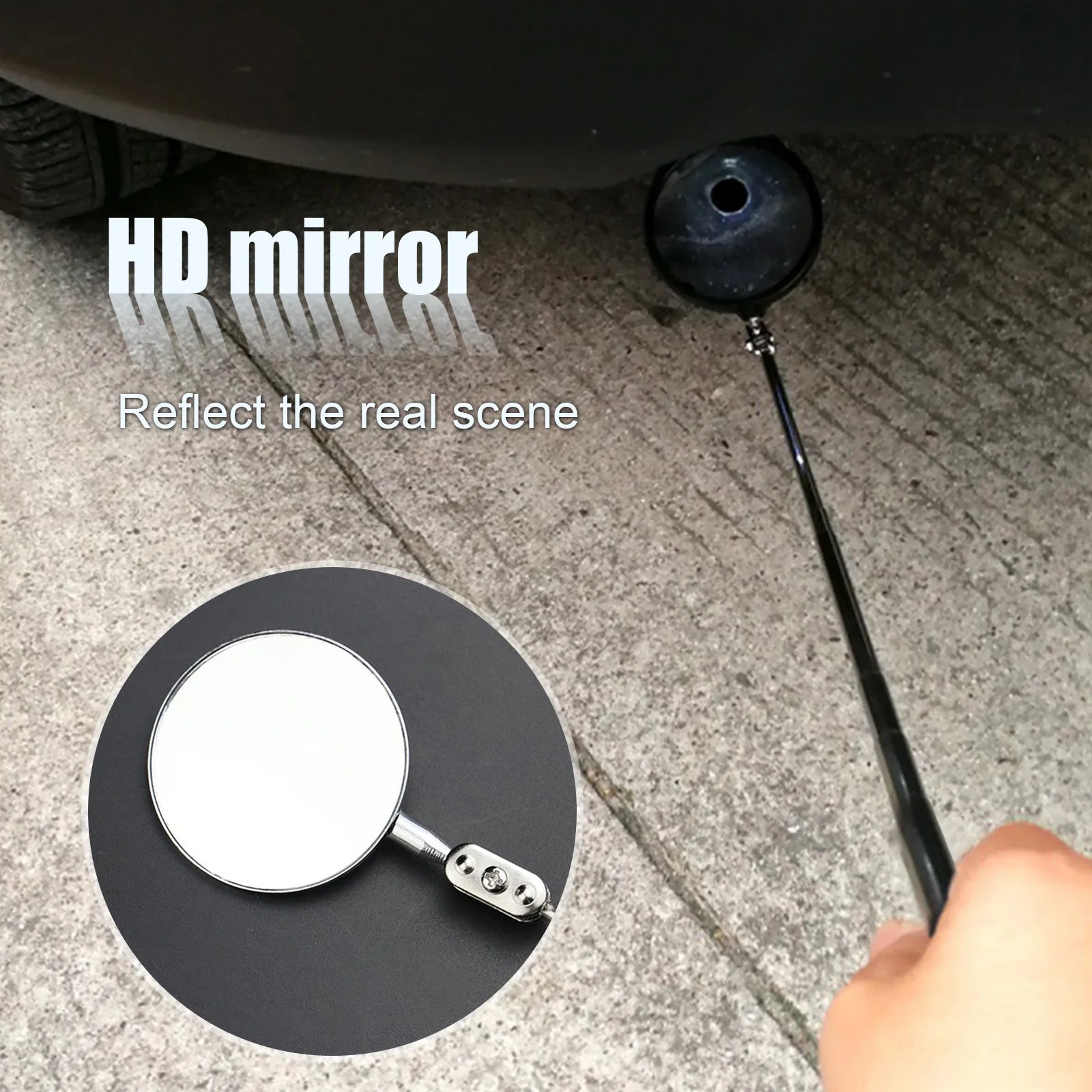 Car Telescopic Inspection Mirror Round Inspection Mirror Extending Detection Round Lens For Auto Inspection Hand Repair Tool
