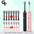 New 2023 N100 Sonic Electric Toothbrush Adult Timer Brush 6 Mode USB Charger Rechargeable Tooth Brushes Replacement Heads Set