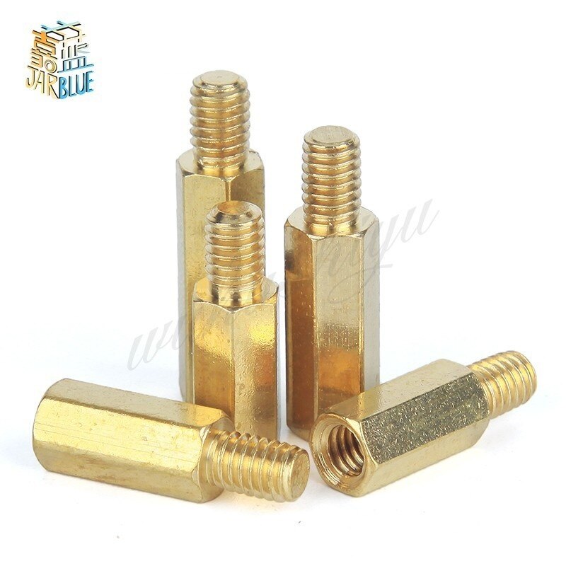 30Pcs M4*L+6mm Hex Nut Spacing Screw Brass Threaded Pillar PCB Computer PC Motherboard Standoff Spacer HW040