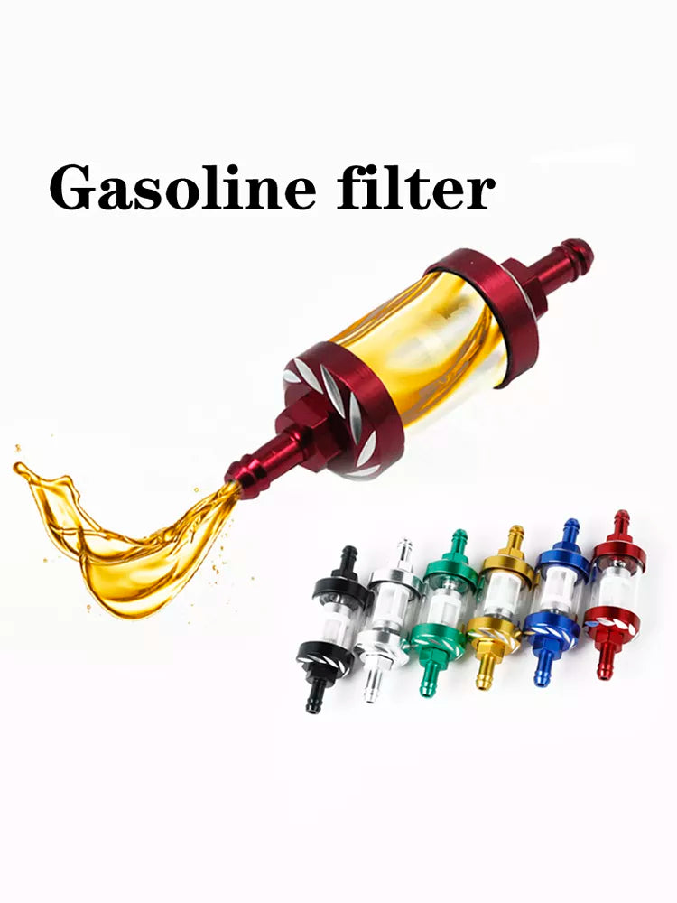 8mm Motorcycle Inner Fuel Filter Gasoline Filters + 40CM Petrol Fuel Line Hose + 4 Clips Moto Scooter Dirt Bike