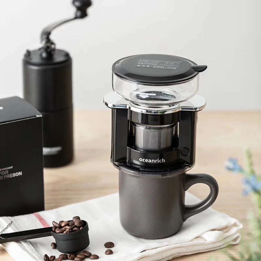 Oceanrich Coffee Machine Automatic Hand Brewing Coffee Machine  American Portable Electric Rotating Extraction Pot Filter Pot