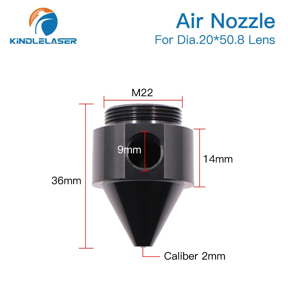 KINDLELASER Air Nozzle for Dia.20 FL50.8 Lens or Laser Head use for CO2 Laser Cutting and Engraving Machine