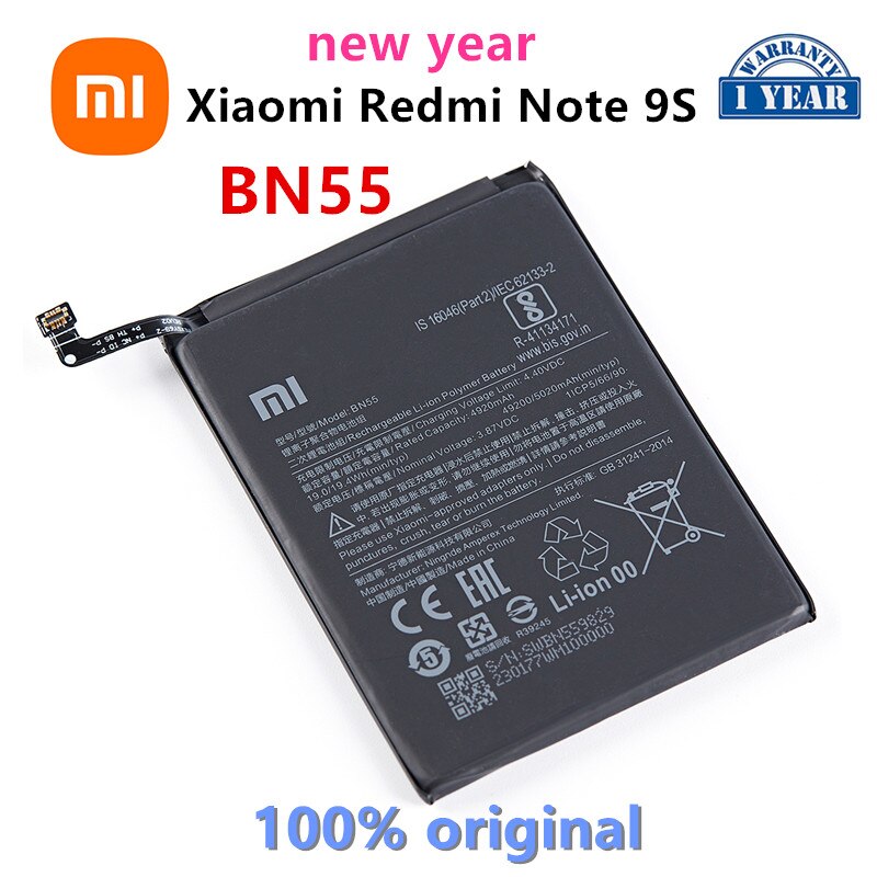 XIAO MI 100% Orginal BN55 5020mAh Battery For Xiaomi Redmi Note 9 S Note 9S Note9S  Phone Replacement Batteries +Tools