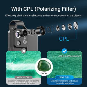 APEXEL Portable 200X Magnification Microscope Lens with CPL Filter LED Light Micro Pocket Macro Lens for IPhone all Smartphones
