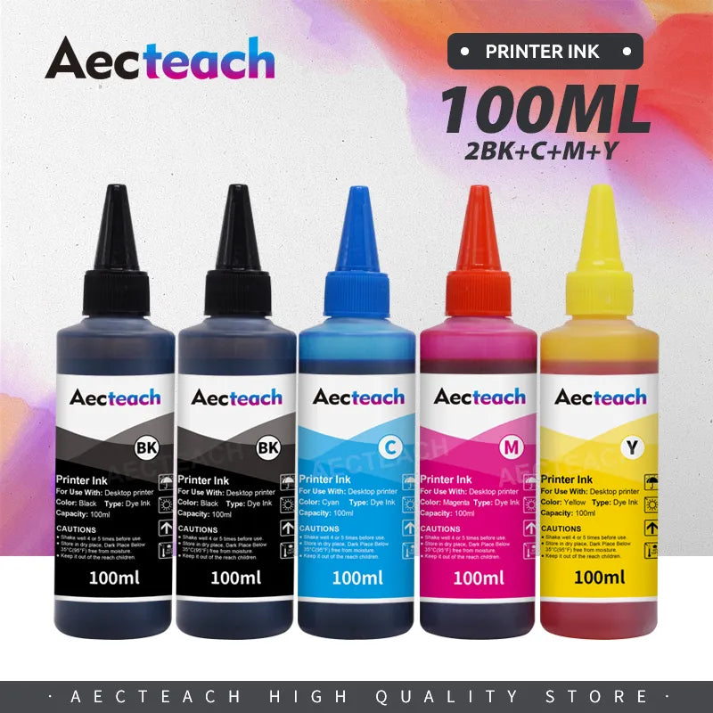 Aecteach new 400ml Universal Refill Ink kit for Epson for Canon for HP for Brother Inkjet Printer CISS Cartridge Printer Ink