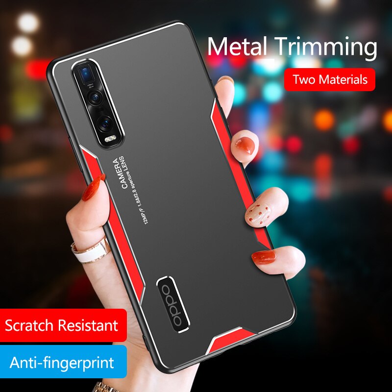 Phone Case for OPPO Find X2 Pro Case Metal Panel TPU Frame Cover for OPPO Find X2 Lite Neo A9 A5 2020 Realme XT Reno 3 2z 2f 2