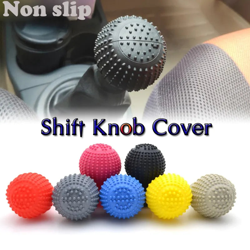 Round Ball Shape Car Gear Shift Knob Cover Multicolor Silicone  Anti Slip Protective Sleeve Univeral Fit Shifter Handle