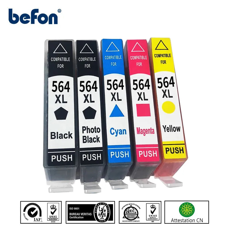 befon HP564XL Compatible Ink Cartridge for hp 564 xl Photosmart D5445 D5460 D5463 D5468 C5324 C5370 C5373 C309a B109a B110a
