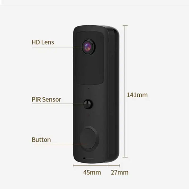 Video Doorbell Camera WiFi TuyaSmart 1080P HD Security Camera APP Intercom Night Vision Rechargeable Battery  Wireless Bell