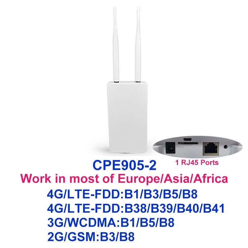 TIANJIE Waterproof Outdoor 4G CPE Router 150Mbps CAT4 LTE Routers 3G/4G SIM Card WiFi Router for IP Camera/Outside WiFi Coverage