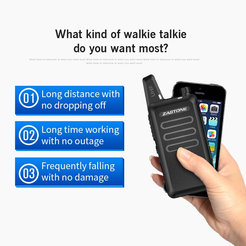 2pcs Zastone X6 Mini Walkie Talkie kids UHF Raido Walkie-talkie 400Mhz Two Way Radio FM Ricetrasmettitore USB Communicator