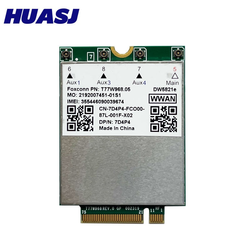 HUASJ T77W968 For Dell DW5821e LTE Cat16 GNSS 4G WWAN Card Module for Lattitude 5420 5424 7424 Rugged Latitude 7400 / 7400 2-in