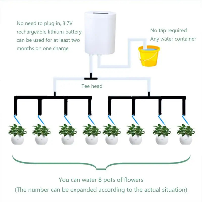 2/4/8/12/16 Pumps Self-Watering Kits Automatic Timer Waterers Drip Irrigation Indoor Plant Watering Device Home Garden Gadgets