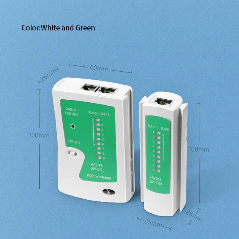 LAN Network Cable Tester Continuity Tester For RJ45 RJ11 RJ12 Twisted Pair Connections CAT5/CAT6/CAT7 UTP LAN Wire Test Tool