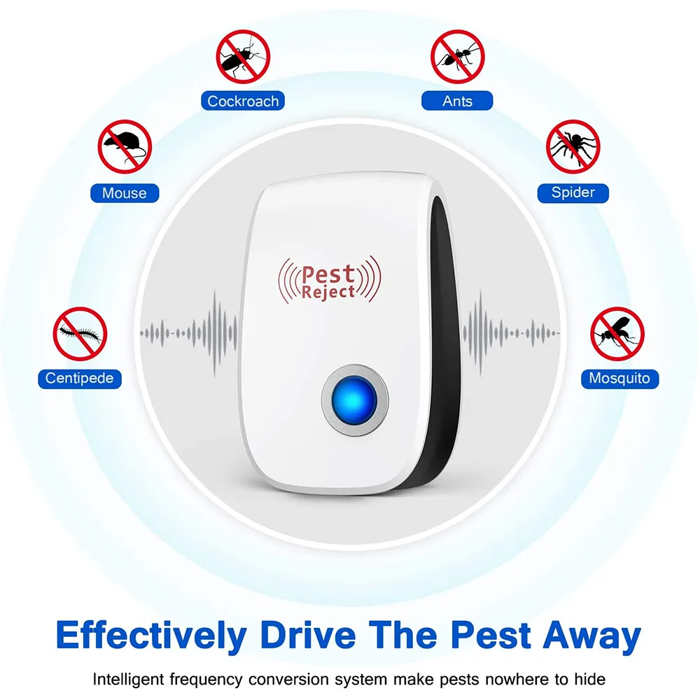 AIRMSEN Ultrasonic Pest Repeller Electronic Mosquito Repellent Mouse Rats Spiders Cockroach Insect Killer Control 2/4/6/8 PCS