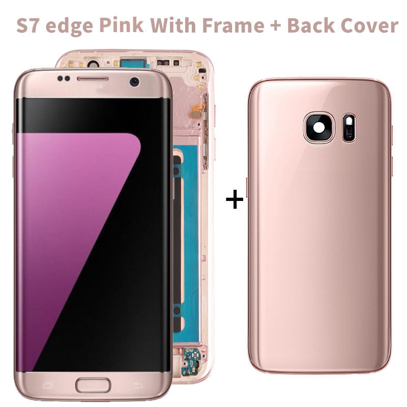 5.5'' Super Amoled LCD For Samsung Galaxy S7 edge LCD G935 G935F Touch Screen Digitizer Assembly Replacement With Burn Shadow